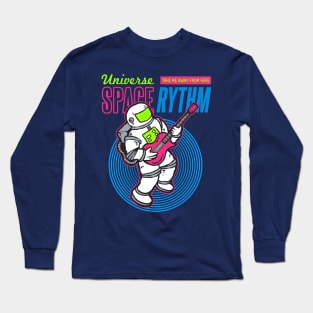 Space Rythm Astronaut Guitar Long Sleeve T-Shirt